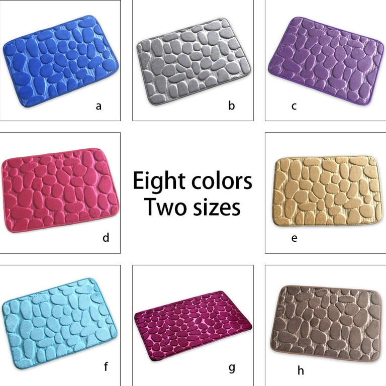 Cobblestone Embossed Bathroom Bath Mat Non-slip Carpets In Wash