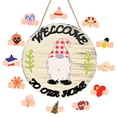 thumbnail image 1 of Bearachild Signo de puerta de bienvenida de gnomo, decoración interesante para el hogar, decoración colgante de temporada para el hogar, diseño de Kits de decoración para fiestas Bearachild HA070400-00, 1 of 1