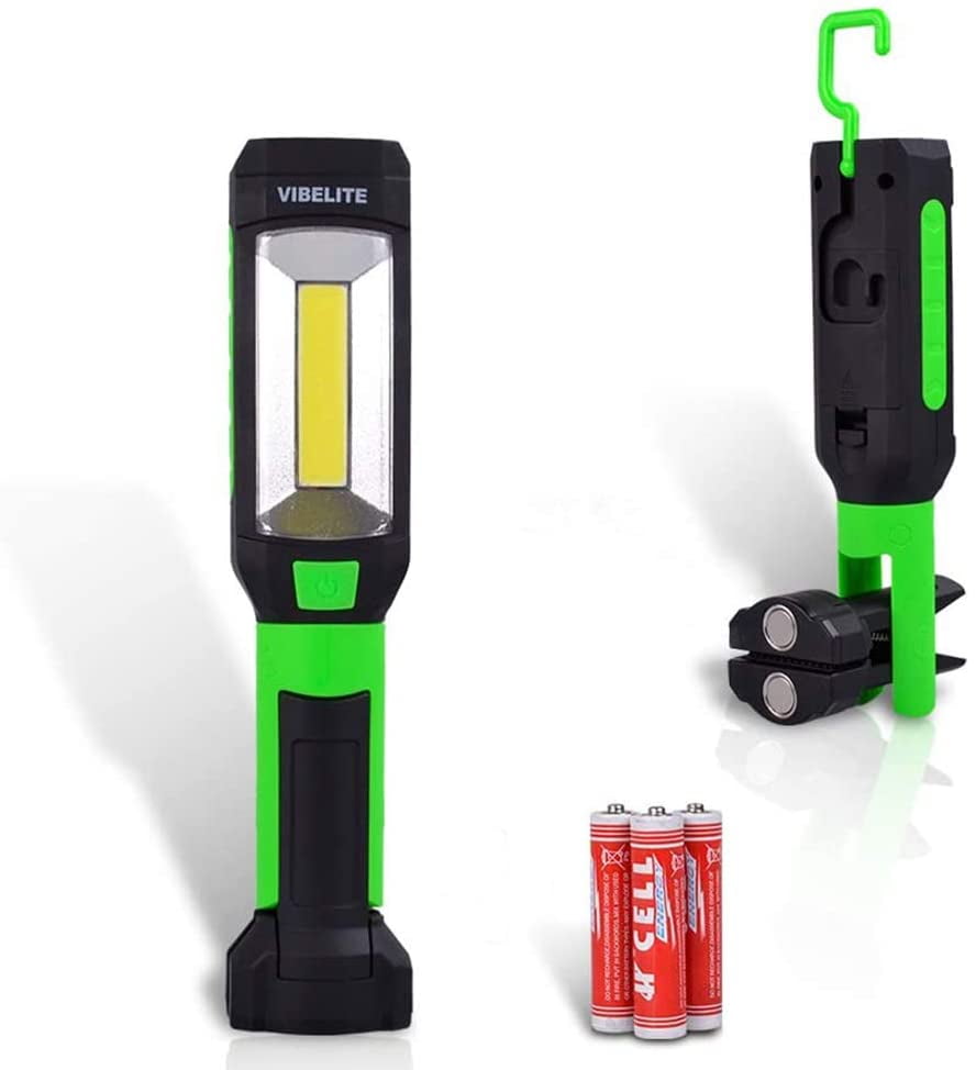 Multifunction Portable LED Work Light Clip Pen Flashlight Tool W/Magnetic Orange 