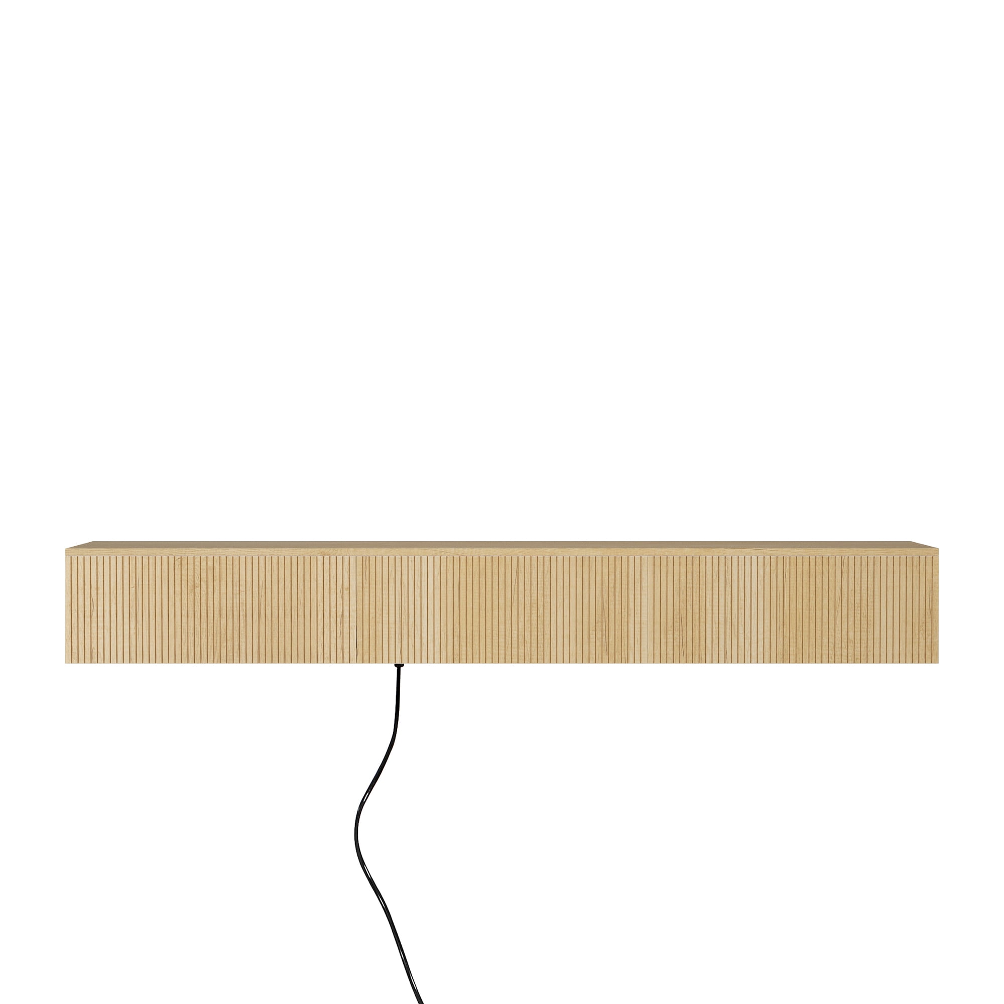 Aukfa Modern Floating TV Stand Wall Mounted for TVs up to 70 with 16 Color LEDs, Natural