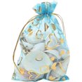 thumbnail image 1 of 100 bolsas de organza de 13 x 18 cm con estampado de corazones, para joyería, color azul cielo, para regalos de boda, San Valentín., 1 of 5