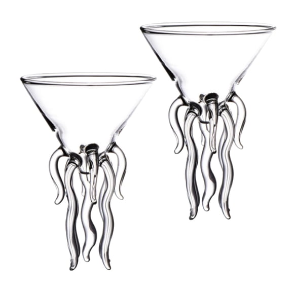 2x Copa de Cóctel de Pulpo, Transparente, Copa de Champán, Herramientas de Copa de Barra