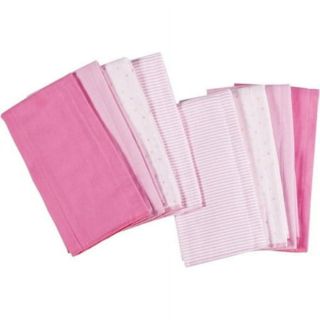 Gerber - Flannel Burp Cloth 8-pack, Pink