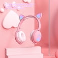thumbnail image 3 of Cateissary Auriculares Bluetooth que brillan intensamente lindo LED oreja de gato pata niñas regalo niños auriculares inalámbricos estéreo HIFI bajo Cables de audio/vídeo Blanco Ensacado, 3 of 8