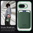 thumbnail image 2 of ELEHOLD Clear Magnetic Wallet Case For Google Pixel 9A , Mag Safe Compatible Transparent Hard PC + TPU Back Shockproof Protection Case Cover with Magnetic Card Holder ,Green, 2 of 7