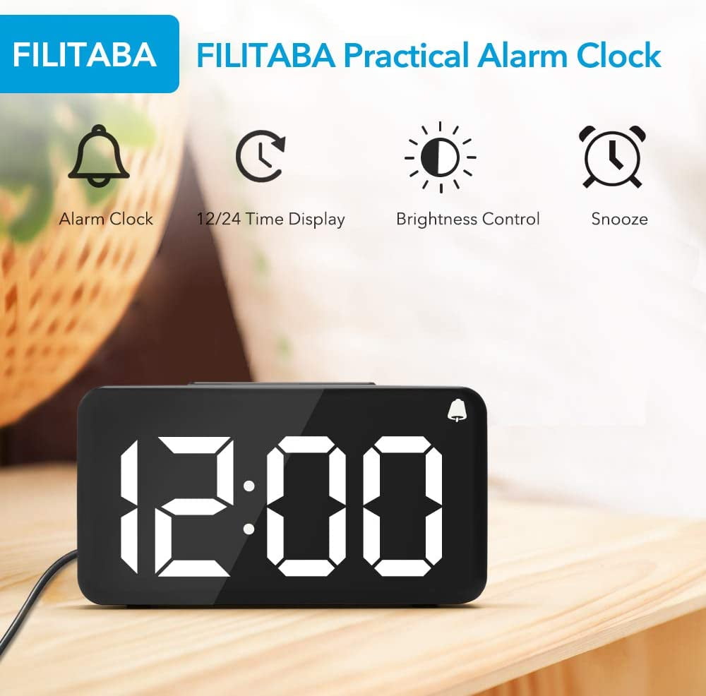 Details about   Digital Backlight Table Alarm Clock LED Display Snooze Thermometer Alarm Clock 