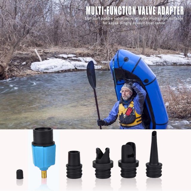 Adaptador de válvula de bote de remos Paddle Board Canoa Kayak Convertidor de bomba de válvula de aire