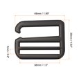 thumbnail image 2 of Uxcell 4Pack 1.5" Metal G-Hook Buckles Adjustable Flat Tri-Glide Buckles, Dark Grey, 2 of 6
