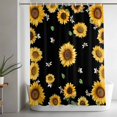 thumbnail image 5 of Vintage Sunflowers Shower Curtain Set, Waterproof Shower Curtains for Bathroom, Elegant Pastoral Botanical Watercolor Washable Fabric Cloth Bath Curtain for Bathtub Decoration with Hooks 60x72 Inches, 5 of 9