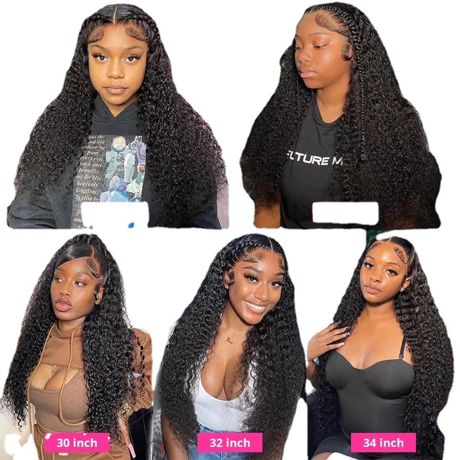 Guoxxzi 20IN Brazilian Curly Hair Wig Front Curly Hair Ladies In Long Curly Hair Wig Head Set