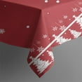 thumbnail image 5 of Meery Christmas Rectangle Tablecloth Winter Snowflake Xmas Tree Table Cloths 60x102inch Polyester Happy Holiday Waterproof and Reusable Tablecloth for Dining Kitchen Parties Weddings Outdoor Use, 5 of 5