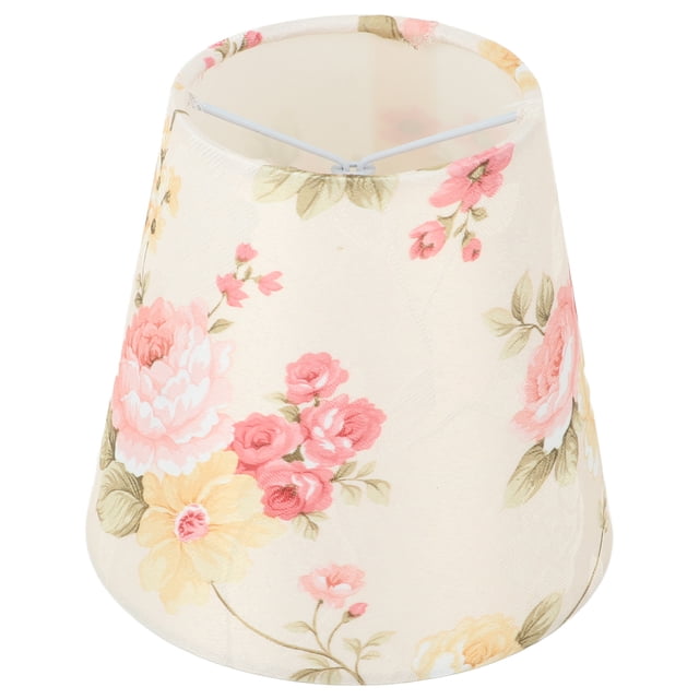 3Pcs E14 Cloth Lamp, Shade Flower Pattern Clip on Bulb Lampshade for Table Lamp Chandelier Floor Lamp, Modern Style Wall Lightbulb Candelabra Bulbs Replacement