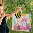 thumbnail image 3 of Cute Bee Floral Kitchen Hand Towels 2 PCS, Bee Calm Fingertip Bath Towels Ultra Soft and Highly Absorbent, Decorative Face Towels Dish Washcloths, 28.3"x14.4", 3 of 5