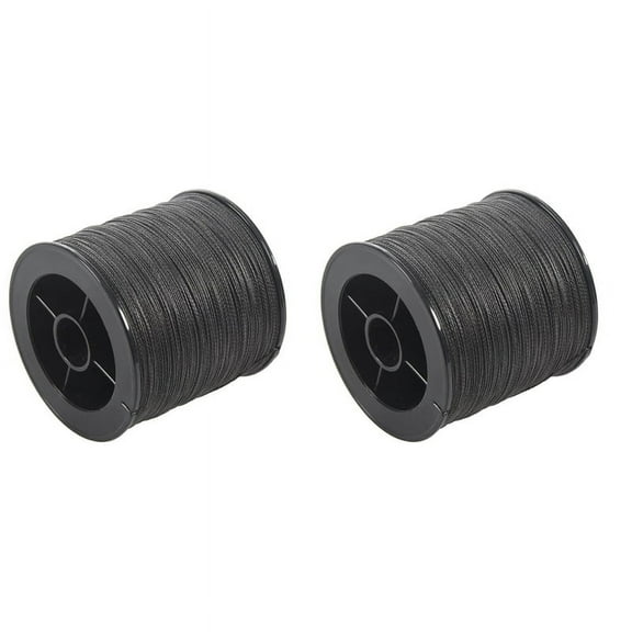 NEW 2 Pcs 500M 50LB Colorful 4 Strands Multifilament PE Braid Fishing Line (Black)