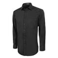 thumbnail image 2 of Marquis Men's 009F Regular Fit French Cuff Solid Dress Shirt, Black, 17/36-37 Sleeve, 2 of 4