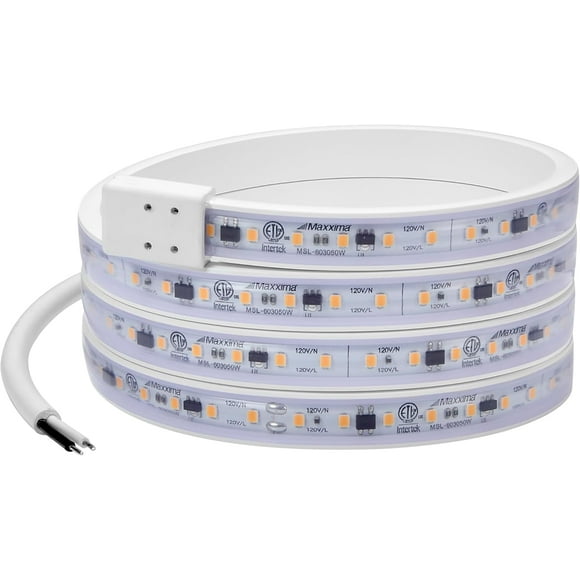 TRAHOO-60 in. Hardwired LED Under Cabinet Strip Light, 2300 Lumens, 3000K Warm White, Kitchen and Living Room 120V White Cove Lighting, No Power Supply Needed