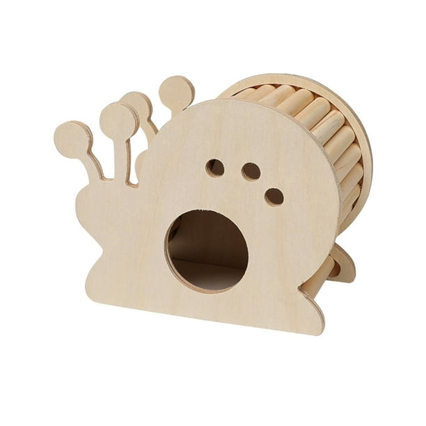 Escondite de madera para hámster, jaula para animales pequeños, decoración de hábitats, jerbos pequeños, enanos Forma de caracoles