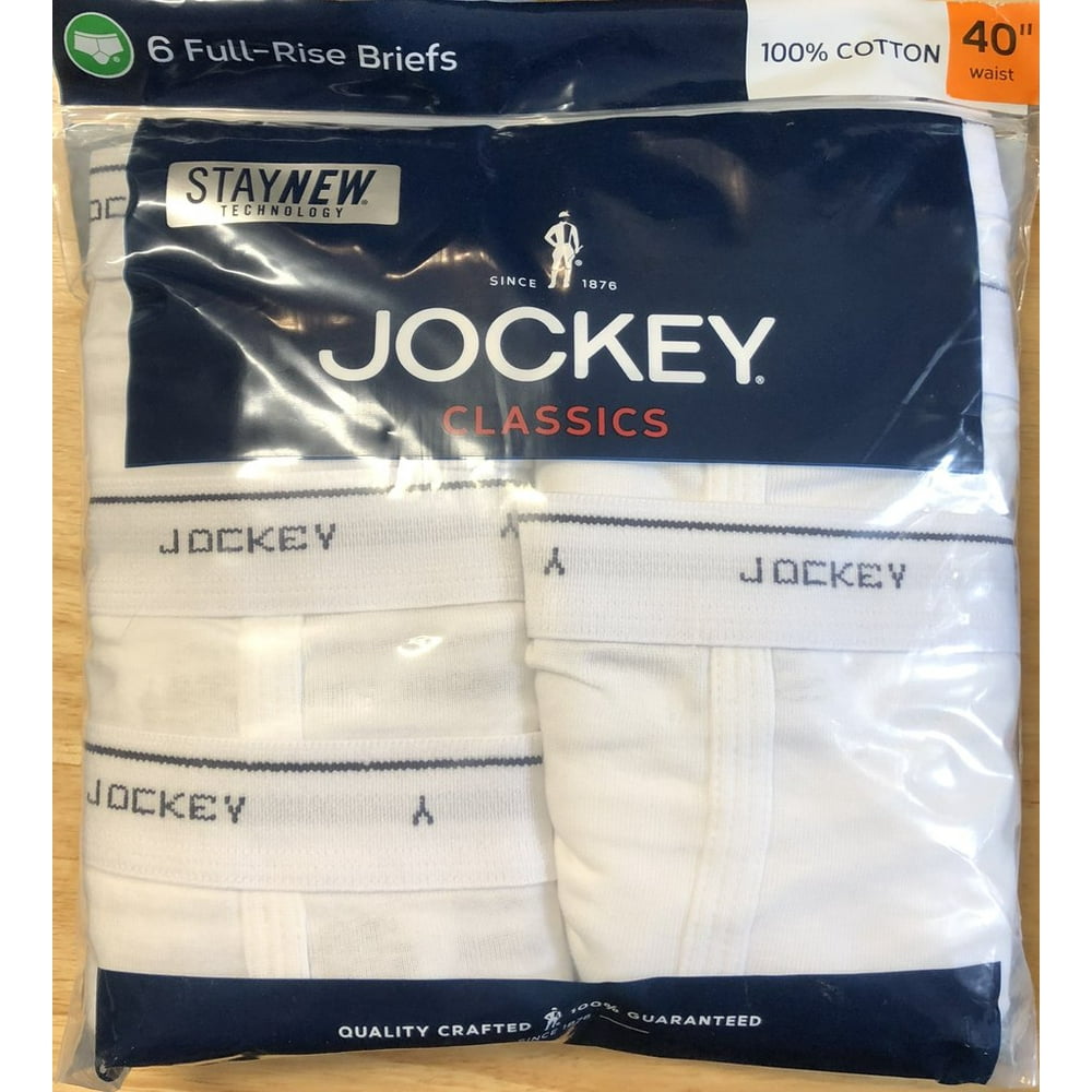 Jockey - JOCKEY CLASSICS MEN'S 100% COTTON FULL-RISE BRIEF WHITE SIZE ...