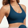 thumbnail image 4 of CheerKidz Women's Solid Color Sports Bra with Adjustable Straps - Wireless Support, Seamless Nylon Fabric for Running, Yoga, Gym Workouts, Daily Casual Wear, High Waist Design Dark Blue M, 4 of 9
