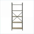 thumbnail image 3 of Bookshelf, Industrial Style Antique Oak & Light Gray | 5 Fixed Shelves 23”x13” | Oak | Metal, 3 of 7