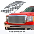 thumbnail image 3 of APS Compatible with GMC Sierra 1500 2007-2013 & 07-10 Sierra Denali New Body Main Upper Aluminum Chrome Horizontal Billet Grille Grill Insert G66475A, 3 of 7