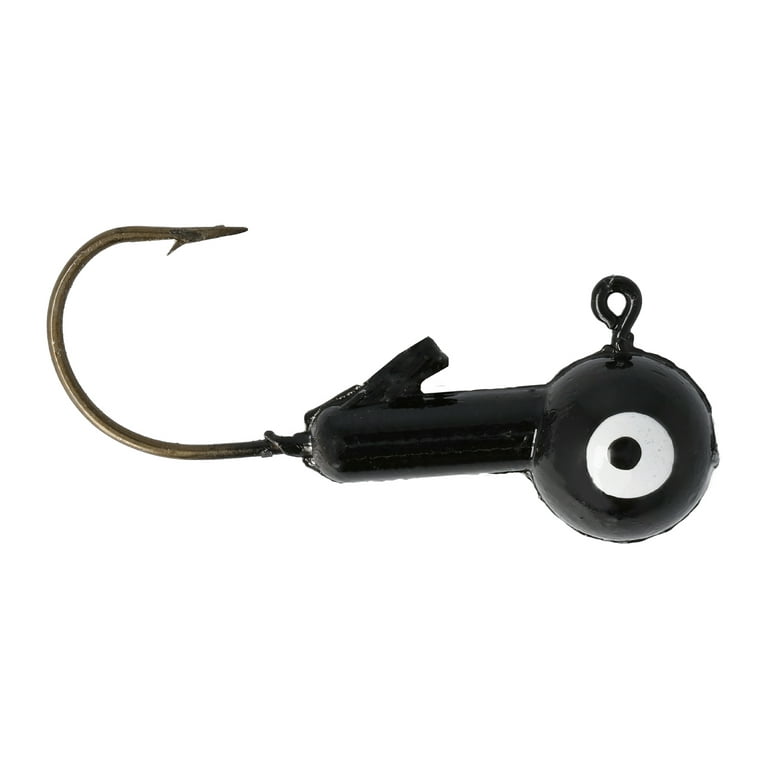 Eagle Claw Ball Head Fishing Jig, Black with Bronze Hook, 1/32 oz., 10 Count