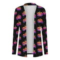 thumbnail image 4 of GaThRRgYP Autumn Night Cardigan Soft Oversized,Women's Long Sleeve Fashion Casual Halloween Printed Blouse Coat Pink S, 4 of 7