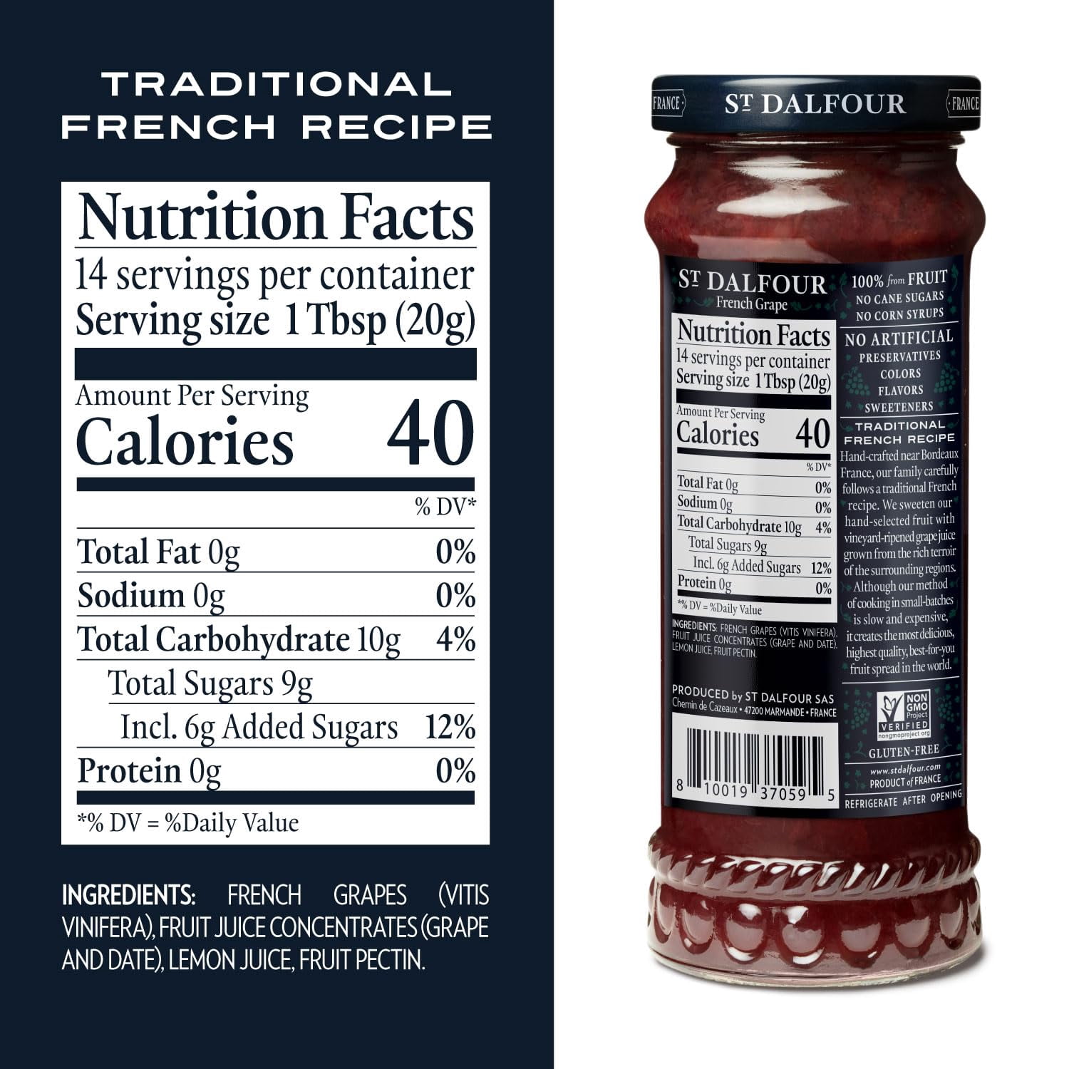 (Pack Of 6) St Dalfour Conserve French Grape 10 Oz