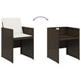 thumbnail image 3 of vidaXL 9 Piece Garden Dining Set with Cushions Brown Poly Rattan, 3 of 5