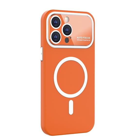 for iPhone 12, Compatible with MagSafe Case,Slim Rubber Full Camera Lens Protector  Shockproof Soft TPU Anti-Scratch Case, orange