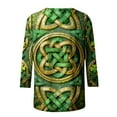 thumbnail image 5 of Xuyuer St Patricks Day Shirt Women Irish Shamrock 3/4 Sleeve Tshirts St Paddys Day Tee Tops St. Patrick's Day T-Shirts Crew Neck Spring Graphic Tee Tops Fashion Casual Pullover T-Shirt Top, 5 of 5