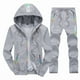 thumbnail image 1 of Chándal ajustado para hombre, conjunto cálido para correr, sudadera con capucha, 2 piezas, chándal deportivo, 1 of 5
