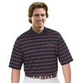 thumbnail image 1 of Monterey Club Men's Cotton Blend Stripe Texture Golf Polo Shirt #1126, 1 of 2
