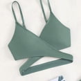 thumbnail image 5 of TOWED22 Girl's 3 Piece Swimsuit Set Solid Color Spaghetti Strap Bikini Bathing Suit with Beach Cover Up Skirt Swimwear Mint Green,16 Y, 5 of 7