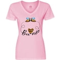 thumbnail image 3 of Inktastic Valentine’s Day Bee Mine Cute Bees and Heart Women's V-Neck T-Shirt, 3 of 5