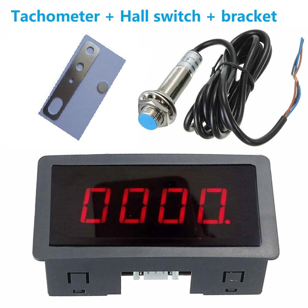 4-Digit LED Tachometer RPM Meter With Hall Sensor – 8-24V DC, Measures 10-9999 RPM 5 thumbnail image