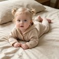 thumbnail image 3 of Mnyotv Baby Jumpsuit Fall Winter Clothes Hooded Long Sleeve Button Down Rompers Infants Girls Outfits Size 1-2Years, 3 of 6