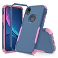 thumbnail image 2 of Apple iPhone Xs Max Case , for iPhone Series Rugged Rubber Durable 3 in 1 Cover , Phone Case for Girl Men Women Cute (Blue+Pink), 2 of 7