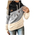 thumbnail image 1 of Sudaderas con capucha para mujer, suéter con cuello vuelto, informal, de manga larga, color block, sudaderas con capucha, suéteres, tops de otoño Adepaton WRMH-1664-29, 1 of 5