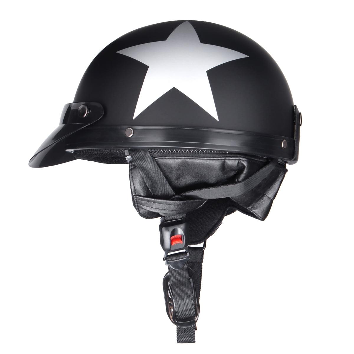 Download Motorcycle Helmet Motorbike Scooter Half Face Dumb Black w ...
