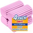 thumbnail image 1 of Trahoo-Éponge à Poussière Propre, Lot de 4 Éponge Magique, Éponge Réutilisable pour Nettoyage Domestique pour Stores, Verres, Plinthes, Radiateurs, Rainures de Rail de Fenêtre (Rose), 1 of 4