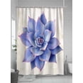 thumbnail image 5 of Fsddascl Blue Purple Flower Shower Curtain Set - Extra Long 72" x 96" Washable Bathtub Curtain with 12 Hooks, Succulents Ferns Abstract Watercolor Waterproof Fabric Stall Shower Curtains for Bathroom, 5 of 6