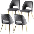 thumbnail image 4 of Gold Legs Dining Chairs with Hollow Back / Create Elegant Atmosphere, 4 of 4