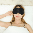 thumbnail image 3 of Antifaz para dormir de seda natural, con los ojos vendados, antifaz supersuave para los ojos (negro) Xemadio ZJWJ046, 3 of 3
