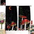 thumbnail image 2 of Mushroom Curtains,Dream Forest Plants Beautiful Moon Animals Snails Printed Curtains Home Bedroom Living Room Kitchen Curtains 52x84in, 2 of 7