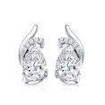 thumbnail image 2 of Rosec Jewels Lab Diamond Stud Earrings - 5X7 mm Pear Shape Diamond Earrings for Mothers Day - 1 Ct - EF-VS Grade, 18K White Gold, 2 of 6