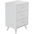 thumbnail image 1 of Table de Nuit SEI Furniture Owen à 3 Tiroirs, Blanc et Chrome, 1 of 15