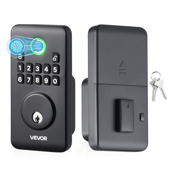 VEVOR Fingerprint Door Lock, Electronic Biometric Deadbolt with Pioneering Easy-Grip Design, Auto Locking, One-Time Code