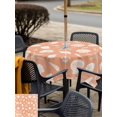 thumbnail image 5 of Outdoor Tablecloth with Umbrella Hole for Patio/Picnic/Party/Camping, Pink White Starfish Coastal Waterproof Table Cloth Square Cover Washable, Shell Conch Coral Nautical Summer (54"x 54"), 5 of 9
