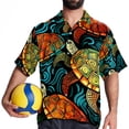 thumbnail image 4 of Turtle Seamless Men's Casual Button Down Short Sleeve Printed Summer Beach Shirts, 4 of 6